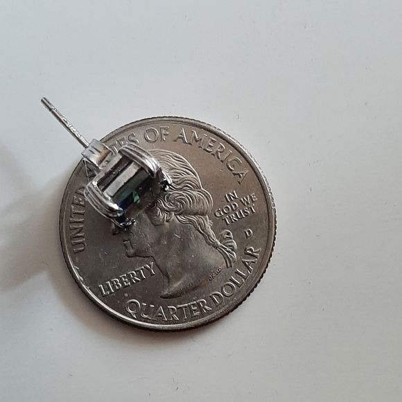 Sterling Silver 925 solid square cut 2ct alexandrite stud boho stunning new - Picture 7 of 7